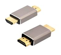HTGuoji Adattatore di prolunga HDMI maschio a maschio in oro 8 K, adattatore HDMI 2.1 da 48 Gbps, compatibile con HDMI 2.0 1080P 4K a 120Hz per proiettore HDTV PC portatile (2 pezzi)