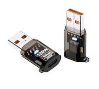 HTGuoji Adattatore OTG USB 3.2 da maschio A maschio a USB-C femmina, 10 Gbps, monitoraggio della potenza in tempo reale, ricarica rapida fino a 120 W per laptop, power bank e altri dispositivi USB-A