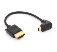 HTGuoji Cavo angolato da Micro HDMI a HDMI, angolo di 90 gradi da micro HDMI maschio a HDMI maschio, adattatore connettore per 1080P, 4K, Ultra HD, 3D, Ethernet, 15 cm (basso)