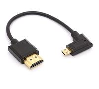 HTGuoji Cavo angolato da Micro HDMI a HDMI, angolo di 90 gradi da micro HDMI maschio a HDMI maschio, adattatore connettore per 1080P, 4K, Ultra HD, 3D, Ethernet, 15 cm (a destra)
