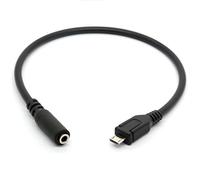 HTGuoji cavo audio AUX da micro USB maschio a 3,5 mm femmina, per adattatore cuffie Active clip con microfono