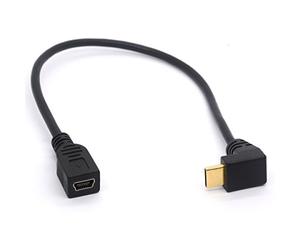 HTGuoji Cavo da mini USB a tipo C, ad angolo retto USB 3.1 tipo C maschio a mini 5 pin B USB femmina adattatore
