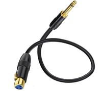 HTGuoji Cavo da XLR a 6,35 mm, da XLR femmina a 3 pin a jack mono TS da 6,35 mm, cavo sbilanciato per chitarra, microfono, microfono, mixer AMP (50 cm)