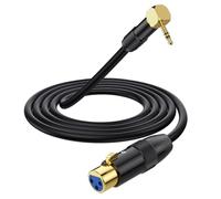 HTGuoji Cavo microfono ad angolo rettangolare 90 gradi da 3,5 mm a XLR, cavo da XLR a jack da 3,5 mm, da 1/8 pollici Aux Stereo a XLR femmina, adattatore per laptop, fotocamera, suono, DV (1,8 metri)