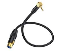 HTGuoji Cavo microfono ad angolo rettangolare 90 gradi da 3,5 mm a XLR, da XLR a 3,5 mm, cavo jack da 1/8 pollici Aux Stereo a XLR femmina, adattatore per laptop, fotocamera, suono, DV (50 cm)