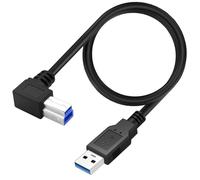 HTGuoji Cavo per stampante USB 3.0 ad angolo di 90 gradi, USB tipo A maschio a tipo B maschio stampante scanner cavo compatibile con hard disk, stampante, scanner, hub USB, monitor e altro ancora