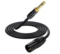 HTGuoji Cavo sbilanciato da XLR a 6,35 mm, connettore audio TS mono da 6,35 mm a XLR maschio, cavo audio da XLR maschio a jack da 6,35 mm, per amplificatori, strumenti, ecc. (1 metro)