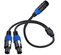 HTGuoji Speakon, cavo splitter Speakon, 1 femmina 2 maschio, cavo di prolunga per altoparlante, cavo di prolunga per altoparlanti, cavo con Twist Lock per DJ/PA (1 femmina a 2 maschi)