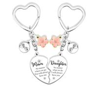 HTGWCG 2 pezzi Cuore Madre Figlia, Set Portachiavi, Portachiavi Concentrico, Festa Della Mamma Idee Regalo, Regali per Mamma, Festa Della Mamma, Compleanno