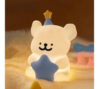 HTGWCG Cuccioli Luce Notturna Bambino 2 Colori Animale Carino Silicone Morbido Lampada LED Decorazione Camera Da Letto Lampada Comodino Tocco Portatile e Ricaricabile Luce Notturna Bambino Per Bambini
