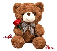 HTGWCG Orso Teddy per San Valentino, Orso di Peluche Grande con Rosa d'Amore per Fidanzata e Bambini per San Valentino, 20CM