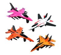 HTGWCG Set di 4 Aerei Giocattolo in ABS, Modelli di Velivoli Militari Colorati, Giochi Educativi per Bambini 3-6 Anni, Regalo di Compleanno