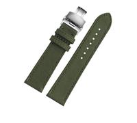 HTHRRFE Cinturino da polso compatibile con Breitling Avenger Deep Dive Seawolf Super Ocean Series Yellow Wolf Nylon Leather Watch Strap 22mm 24mm Watchband(Army green silver,22mm)