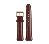 HTHRRFE Cinturino for orologio in pelle di mucca compatibile con Casio A159W-N1 A158WA A168 cinturino da polso vintage piccolo quadrato in metallo con catena a sgancio rapido da 18 mm(Brown gold)