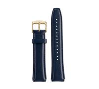 HTHRRFE Cinturino for orologio in pelle di mucca compatibile con Casio A159W-N1 A158WA A168 cinturino da polso vintage piccolo quadrato in metallo con catena a sgancio rapido da 18 mm(Blue gold)