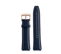 HTHRRFE Cinturino for orologio in pelle di mucca compatibile con Casio A159W-N1 A158WA A168 cinturino da polso vintage piccolo quadrato in metallo con catena a sgancio rapido da 18 mm(Blue rosegold)