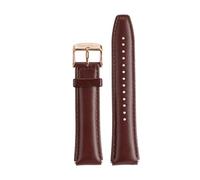 HTHRRFE Cinturino for orologio in pelle di mucca compatibile con Casio A159W-N1 A158WA A168 cinturino da polso vintage piccolo quadrato in metallo con catena a sgancio rapido da 18 mm(Brown rosegold)