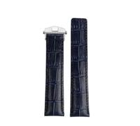 HTHRRFE Cinturino for orologio in pelle marrone blu nero da 19 mm, 20 mm, 22 mm, compatibile con cinturino for orologio TAG HEUER MONACO CARRERA Business, fibbia pieghevole(Blue-silver,20mm)