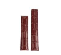 HTHRRFE Cinturino for orologio in pelle marrone blu nero da 19 mm, 20 mm, 22 mm, compatibile con cinturino for orologio TAG HEUER MONACO CARRERA Business, fibbia pieghevole(Brown-nobuckle,19mm)