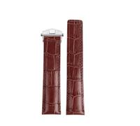 HTHRRFE Cinturino for orologio in pelle marrone blu nero da 19 mm, 20 mm, 22 mm, compatibile con cinturino for orologio TAG HEUER MONACO CARRERA Business, fibbia pieghevole(Brown-silver,20mm)