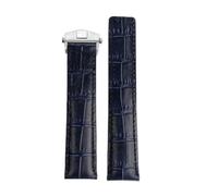 HTHRRFE Cinturino for orologio in pelle marrone blu nero da 19 mm, 20 mm, 22 mm, compatibile con cinturino for orologio TAG HEUER MONACO CARRERA Business, fibbia pieghevole(Black red-silver,20mm)