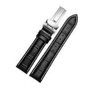 HTHRRFE Cinturino for orologio in vera pelle da 20 mm e 22 mm Casio BEM-501 506 307 EDIFICE Series EFB-530 MTP-1303 Cinturino for orologio Cinturino Bracciale Nero Marrone(A black white SR,22mm)