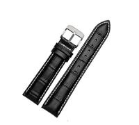 HTHRRFE Cinturino for orologio in vera pelle da 20 mm e 22 mm Casio BEM-501 506 307 EDIFICE Series EFB-530 MTP-1303 Cinturino for orologio Cinturino Bracciale Nero Marrone(Black white SR,20mm)