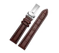 HTHRRFE Cinturino for orologio in vera pelle da 20 mm e 22 mm Casio BEM-501 506 307 EDIFICE Series EFB-530 MTP-1303 Cinturino for orologio Cinturino Bracciale Nero Marrone(A brown white SR,22mm)
