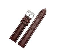 HTHRRFE Cinturino for orologio in vera pelle da 20 mm e 22 mm Casio BEM-501 506 307 EDIFICE Series EFB-530 MTP-1303 Cinturino for orologio Cinturino Bracciale Nero Marrone(Brown white SR,20mm)