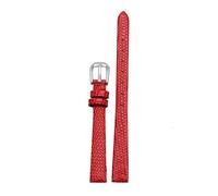 HTHRRFE Cinturino for orologio in vera pelle da donna, cinturino alla moda Lizards, mini cinturino da 6 mm, 8 mm, 10 mm, 12 mm, colore rosso e bianco, di piccole dimensioni(Red-silver,8mm)