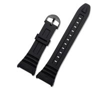 HTHRRFE Cinturino impermeabile for orologio compatibile con Casio 3239 W-96H-1A 2A 9A Cinturino speciale in silicone for orologio elettronico Accessori for catena Nero 18 mm