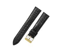 HTHRRFE Cinturino impermeabile in coccodrillo da uomo compatibile con Tissot Montblanc Tudor Breitling modello rotondo cinturino in vera pelle 21/20mm(Black-Golden-K1,21mm)