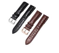 HTHRRFE Cinturino impermeabile in coccodrillo da uomo compatibile con Tissot Montblanc Tudor Breitling modello rotondo cinturino in vera pelle 21/20mm(Black White-Rose-B1,18mm)