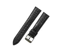 HTHRRFE Cinturino impermeabile in coccodrillo da uomo compatibile con Tissot Montblanc Tudor Breitling modello rotondo cinturino in vera pelle 21/20mm(Black-Black-K1,21mm)