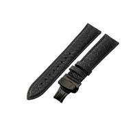 HTHRRFE Cinturino impermeabile in coccodrillo da uomo compatibile con Tissot Montblanc Tudor Breitling modello rotondo cinturino in vera pelle 21/20mm(Black-Black-B1,16mm)
