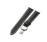 HTHRRFE Cinturino impermeabile in coccodrillo da uomo compatibile con Tissot Montblanc Tudor Breitling modello rotondo cinturino in vera pelle 21/20mm(Black White-Steel-B1,20mm)