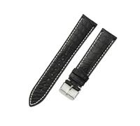 HTHRRFE Cinturino impermeabile in coccodrillo da uomo compatibile con Tissot Montblanc Tudor Breitling modello rotondo cinturino in vera pelle 21/20mm(Black White-Steel-K1,20mm)