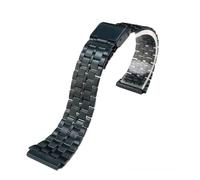 HTHRRFE Cinturino in acciaio pregiato da 18 mm compatibile con CASIO A158 / A159 / A168 / A169 / B650 / AQ230 / 700 Classic Small Square Silver Block Metal Strap(Blue 5)