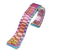 HTHRRFE Cinturino in acciaio pregiato da 18 mm compatibile con CASIO A158 / A159 / A168 / A169 / B650 / AQ230 / 700 Classic Small Square Silver Block Metal Strap(Colorful 3)