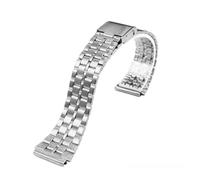 HTHRRFE Cinturino in acciaio pregiato da 18 mm compatibile con CASIO A158 / A159 / A168 / A169 / B650 / AQ230 / 700 Classic Small Square Silver Block Metal Strap(Silver 5)