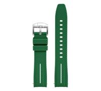 HTHRRFE Cinturino in gomma con estremità curva da 20 mm compatibile con Omega X Swatch Joint MoonSwatch Planet Watch Strap Seamaster 300 Rolex Watchband Wristband(Dark green-white)