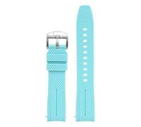 HTHRRFE Cinturino in gomma con estremità curva da 20 mm compatibile con Omega X Swatch Joint MoonSwatch Planet Watch Strap Seamaster 300 Rolex Watchband Wristband(Light blue)