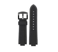HTHRRFE Cinturino in gomma e silicone compatibile con Casio Edifice EFB-680 ECB10YD, cinturino da uomo Ocean Heart EFB680 convesso da 12 mm e 14 mm(Black white-black,14mm)