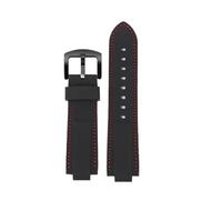 HTHRRFE Cinturino in gomma e silicone compatibile con Casio Edifice EFB-680 ECB10YD, cinturino da uomo Ocean Heart EFB680 convesso da 12 mm e 14 mm(Black red-black,12mm)