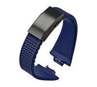 HTHRRFE Cinturino in gomma Fluoro compatibile con Tissot PRX Series Super Player 35mm 40mm FKM da donna e uomo con fibbia pieghevole a sgancio rapido 11mm 12mm(Royal blue Black,11mm)