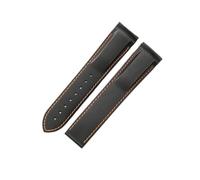 HTHRRFE Cinturino in silicone da 22 mm compatibile con Omega Planet Ocean 600 AT150/007 Quarter Orange Seamaster 300 Curvo da uomo, cinturino da 20 mm(Black orange-NK,20mm)