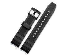 HTHRRFE Compatibile con Casio 5468 EDIFICE EFR-303/304 EFR-516PB EFR-516 Cinturino for orologio in gomma siliconica Cinturino for orologio in resina da 22 mm Cintura impermeabile(Black-black)