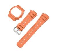 HTHRRFE Compatibile con Casio Small Square DW5600 DW-5600 GW-B5600 DW5610 GW-M5610 Cinturino for orologio in resina + custodia for cinturino satinato(Orange,5600 Series)