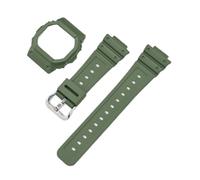 HTHRRFE Compatibile con Casio Small Square DW5600 DW-5600 GW-B5600 DW5610 GW-M5610 Cinturino for orologio in resina + custodia for cinturino satinato(Army green,5610 Series)