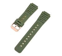 HTHRRFE Compatibile con Casio Watch CA-53W CA-61W FT-100W W-520U Cinturino in resina convesso Bracciale impermeabile da uomo con accessorio for utensili(Green-R clasp)